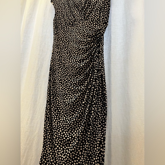 Lauren by Ralph Lauren, black and white, faux wrap dress - Picture 4 of 9